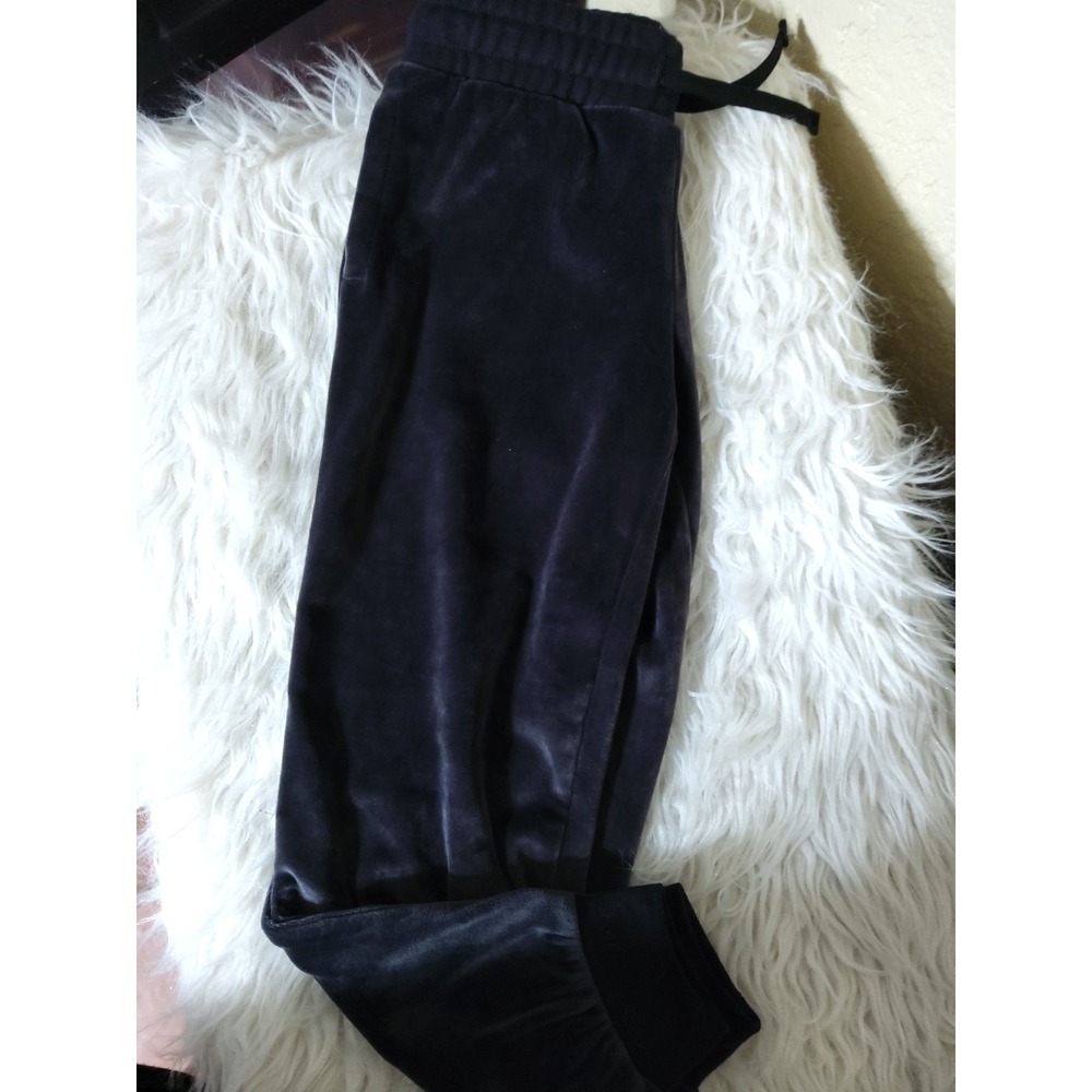 Athletic Works Girls Black Velour Jogger Pants Size S 6-6X Recycled Polyester